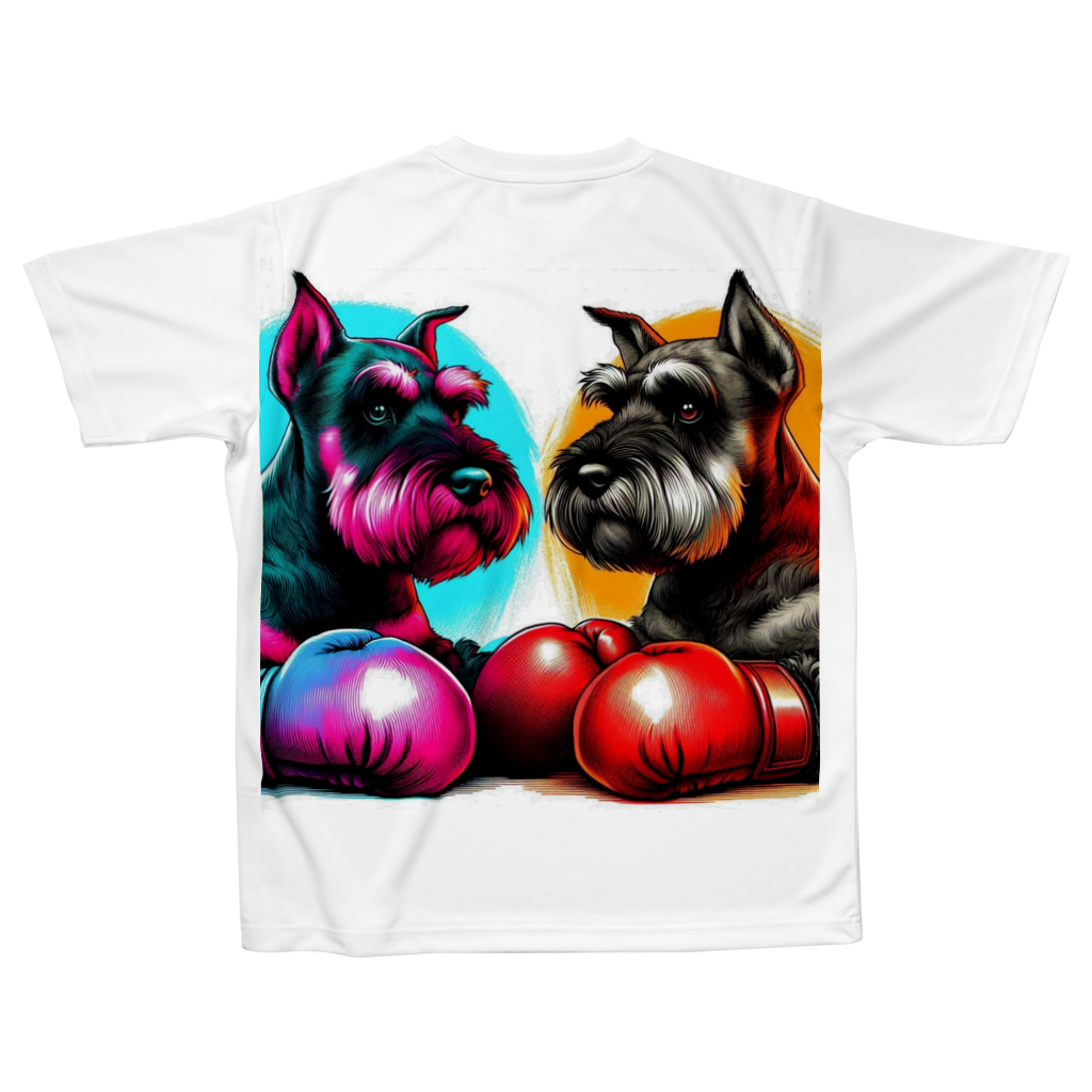 ファイティングシュナ（2匹）Tシャツ白